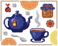 Vector orange and lemon seamless pattern. Background design for juice, tea, bakery. Best for fabric, textile, wrapping paper. Pixe