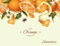 Vector orange seamless banner.