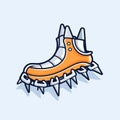 Vector of an orange shoe with spikes, a bold and stylish footwear choice