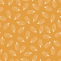 Vector orange single colour doodle of scattered popsicle ice cream repeat pattern. Suitable for textile, gift wrap and