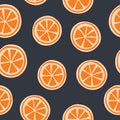 Vector Orange slices, fruit seamless pattern background