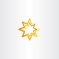 vector orange star stylized lcon symbol