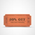 Vector orange vintage sale coupon