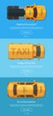 Vector order taxi app screens with different taxi cars top Royalty Free Stock Photo