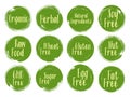 Vector organic labels, natural ingredients emblems