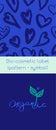 Natural cosmetics organic beauty label. Bio cosmetic. Vector hearts icons. Royalty Free Stock Photo
