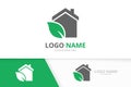 Vector organic real estate logo combination. House and leaf logotype design template. Royalty Free Stock Photo