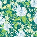 Vector Oriental Green Garden Seamless Pattern