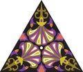 Vector oriental traditional flower triangular pattern Royalty Free Stock Photo