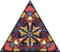 Vector oriental traditional flower triangular pattern Royalty Free Stock Photo