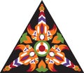Vector oriental traditional flower triangular pattern Royalty Free Stock Photo