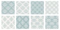 Vector Oriental Vintage Damask Seamless Pattern Set. Geometric Damask Retro Background for Wallpaper, Textile Design in Royalty Free Stock Photo