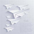 Vector origami airplane icon background. Eps10