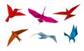 Vector origami birds