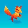 Cute Origami Fox Royalty Free Stock Photo