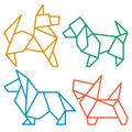 Origami Dogs Icon Set 3