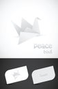 Vector origami paper bird icon