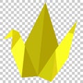 Origami, Yellow Bird, at Transparent Effect Background