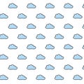 Vector ornament with blue clouds on a white background. A doodle-style pattern Royalty Free Stock Photo