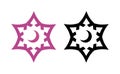 Vector Wiccan Ornament Like Star with Moon