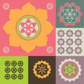 Vector ornament from lotus flower symbols