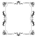 Vector ornamental beautiful hand drawn frame. Floral art geometric vintage background. Elegant decorative drawing Royalty Free Stock Photo