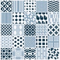 Vector ornamental black and white seamless backdrops set, geometric patterns collection. Ornate textures made in modern simple st