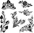 Vector Ornamental Floral Doodle Designs Set Royalty Free Stock Photo