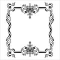 Vector ornamental hand drawn frame - gothic design. Floral art vintage background. Elegant decorative drawing pattern Royalty Free Stock Photo