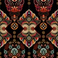 Vector ornamental pattern, arabian style. Colorful ethnic wallpaper. Geometric seamless indian pattern. Vector arabian Royalty Free Stock Photo