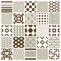 Vector ornamental seamless backdrops set, geometric patterns col Royalty Free Stock Photo