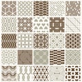 Vector ornamental seamless backdrops set, geometric patterns col Royalty Free Stock Photo