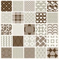 Vector ornamental seamless backdrops set, geometric patterns collection. Royalty Free Stock Photo