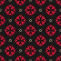 Vector ornamental seamless pattern. Black, red and gold geometric ornament Royalty Free Stock Photo