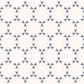 Vector ornamental seamless pattern. Subtle white and blue geometric texture Royalty Free Stock Photo