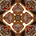 Vector ornamental tile pattern. Colorful square design, ethnic style