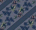 Vector ornamental vine grapes decorative background. Ethnic seamless pattern ornament. Vector Royalty Free Stock Photo