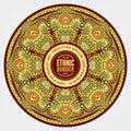 Vector ornamental vintage ethnic round mandala Royalty Free Stock Photo