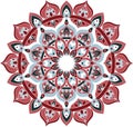 Vector ornate blue and red mandala illustration