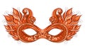 Vector Ornate Colored Mardi Gras Carnival Mask with Decorative Flowers Royalty Free Stock Photo