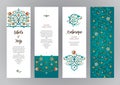 Vector ornate floral cards in Eastern style.