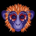 Vector Ornate Monkey Head Royalty Free Stock Photo