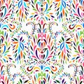 Vector Otomi  Floral Seamless  Pattern Royalty Free Stock Photo
