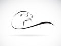 Vector of otter head design on white background. Wild Animals. Easy editable layered vector illustration