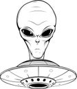 Vector outline alien head vector illustration design