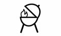 vector outline BBQ Grill icon Royalty Free Stock Photo