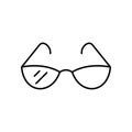 Vector outline black mens glasses icon.. EPS 10... Isolated on white background. Mens accessory..... Optics lens frame.