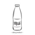 Outline bootle milk Royalty Free Stock Photo