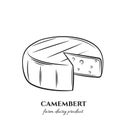 Outline camembert cheese