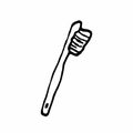 Vector outline classic tooth brush icon on white background